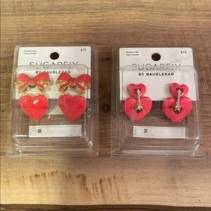 Sugarfix by Baublebar Red Heart Earrings